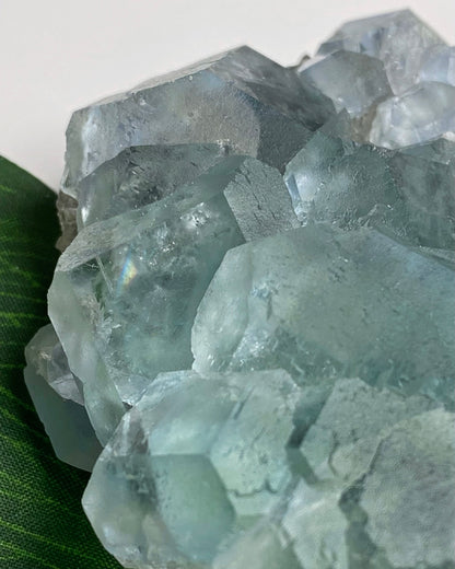 Blue Green Polyhedral Fluorite with Pyrite Inclusion