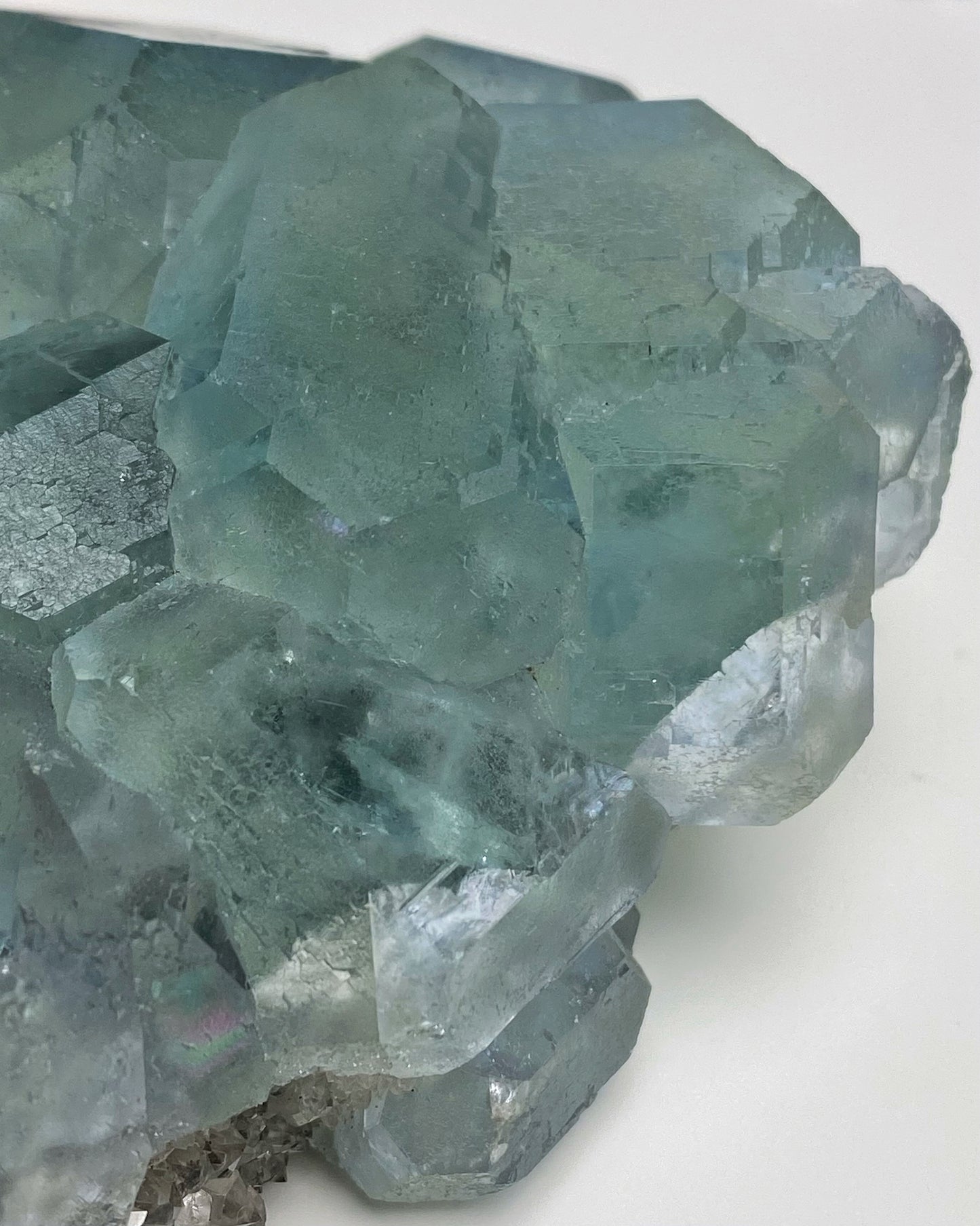 Blue Green Polyhedral Fluorite with Pyrite Inclusion