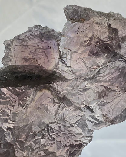 Burgundy Purple Fluorite with Calcite