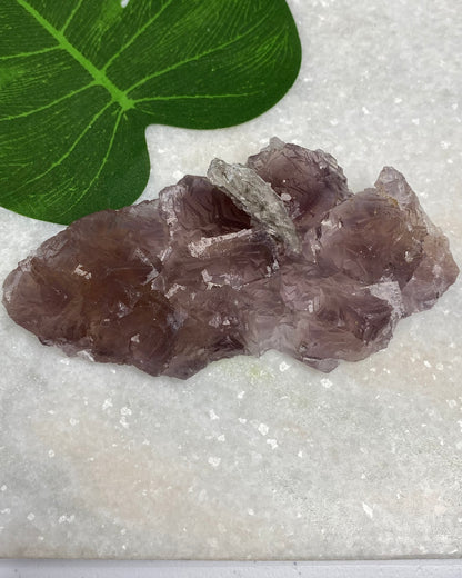 Burgundy Purple Fluorite with Calcite