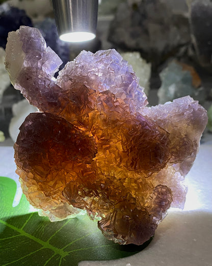 Burgundy Purple Fluorite with Calcite