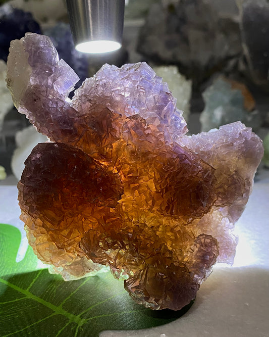 Burgundy Purple Fluorite with Calcite