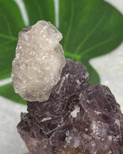 Burgundy Purple Fluorite with Calcite