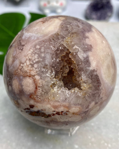 Druzy Flower Agate Amethyst Sphere