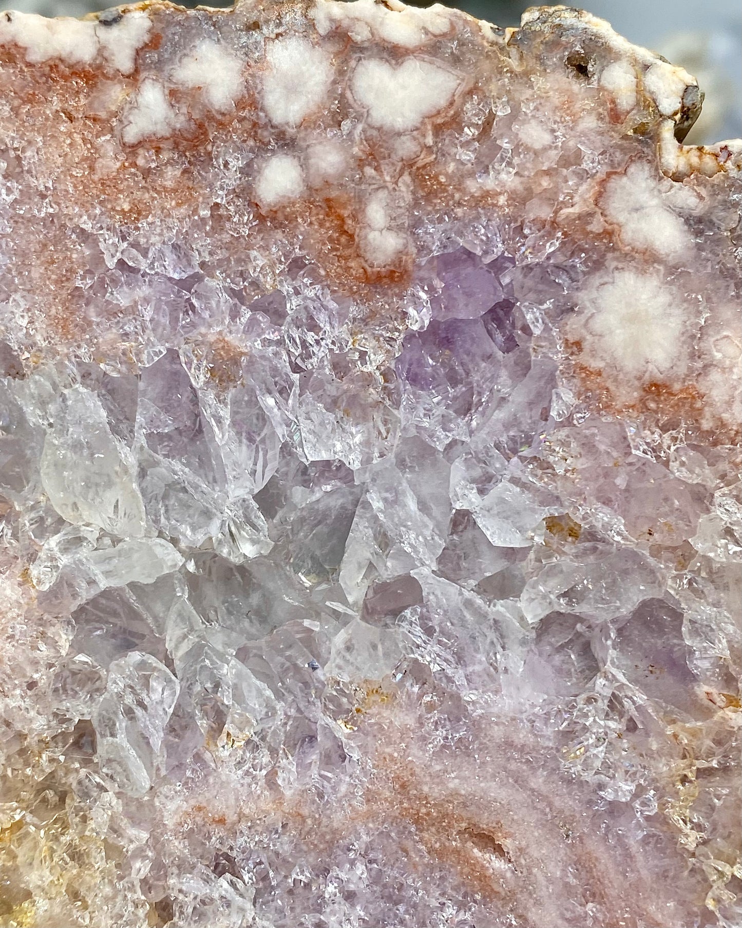Flower Agate Sparkly Druzy Amethyst Slab