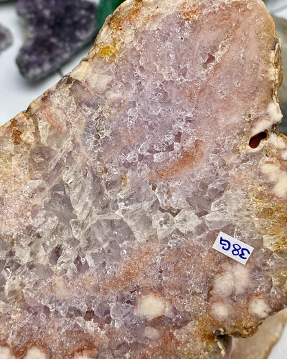 Flower Agate Sparkly Druzy Amethyst Slab