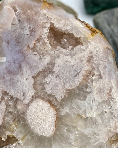 Flower Agate Druzy Quartz Slab Butterfly Wings