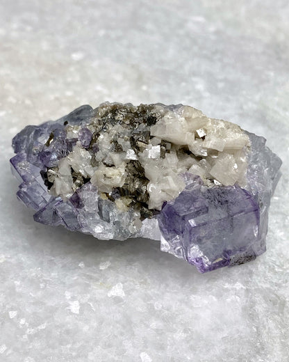 Glassy Purple Fluorite with Arsenopyrite, Dolomite