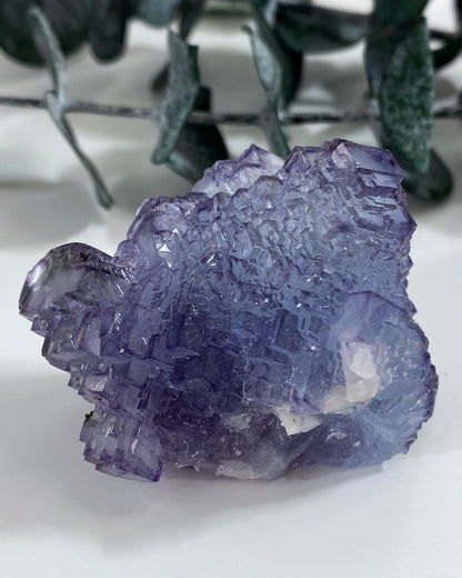 Stunning Periwinkle Purple Blue Stepped Cubic Fluorite Yaogangxian Mine