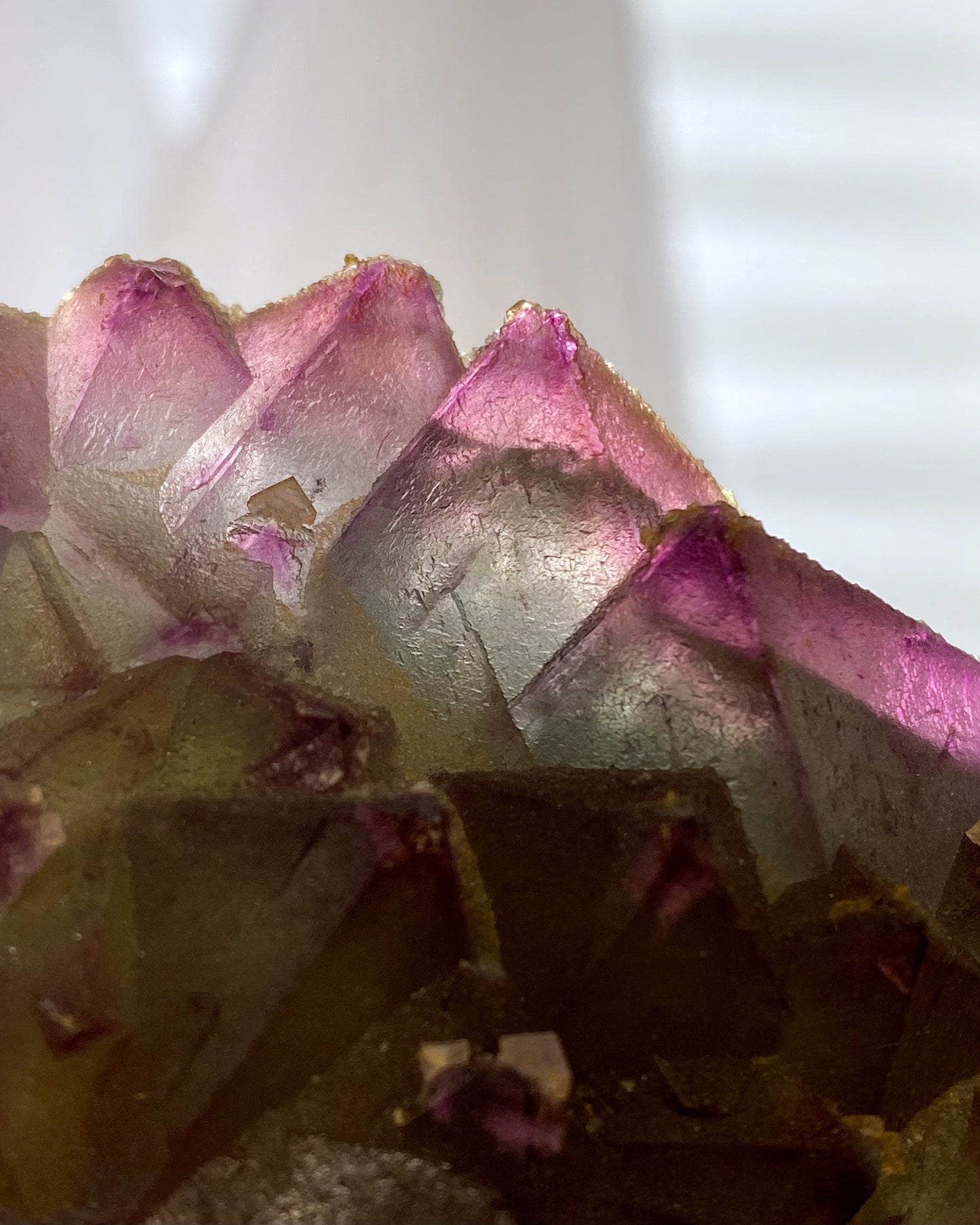 Purple & Green Octahedral Fluorite with Cubic Fluorite