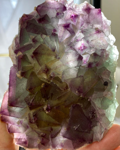 Purple & Green Octahedral Fluorite with Cubic Fluorite