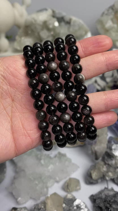 Black Obsidian with Silver Sheen Bracelet