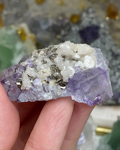 Glassy Purple Fluorite with Arsenopyrite, Dolomite