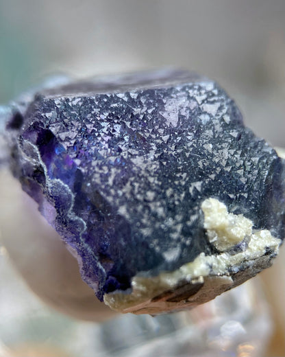 Purple Beveled Edge Fluorite with Shiny Boulangerite