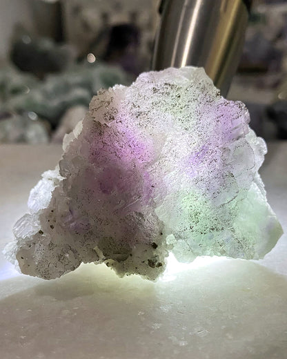 Purple & Green Fluorite with Sparkly Chalcopyrite & Quartz