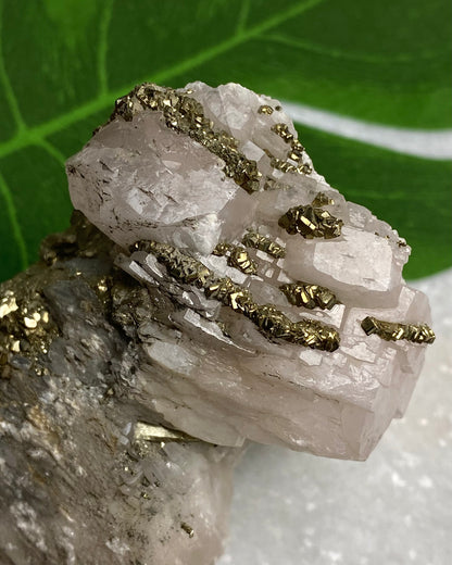 UV Pink Calcite with Pyrite