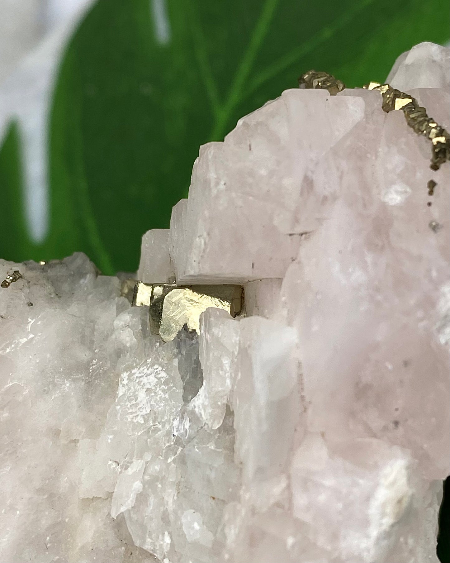 UV Pink Calcite with Pyrite