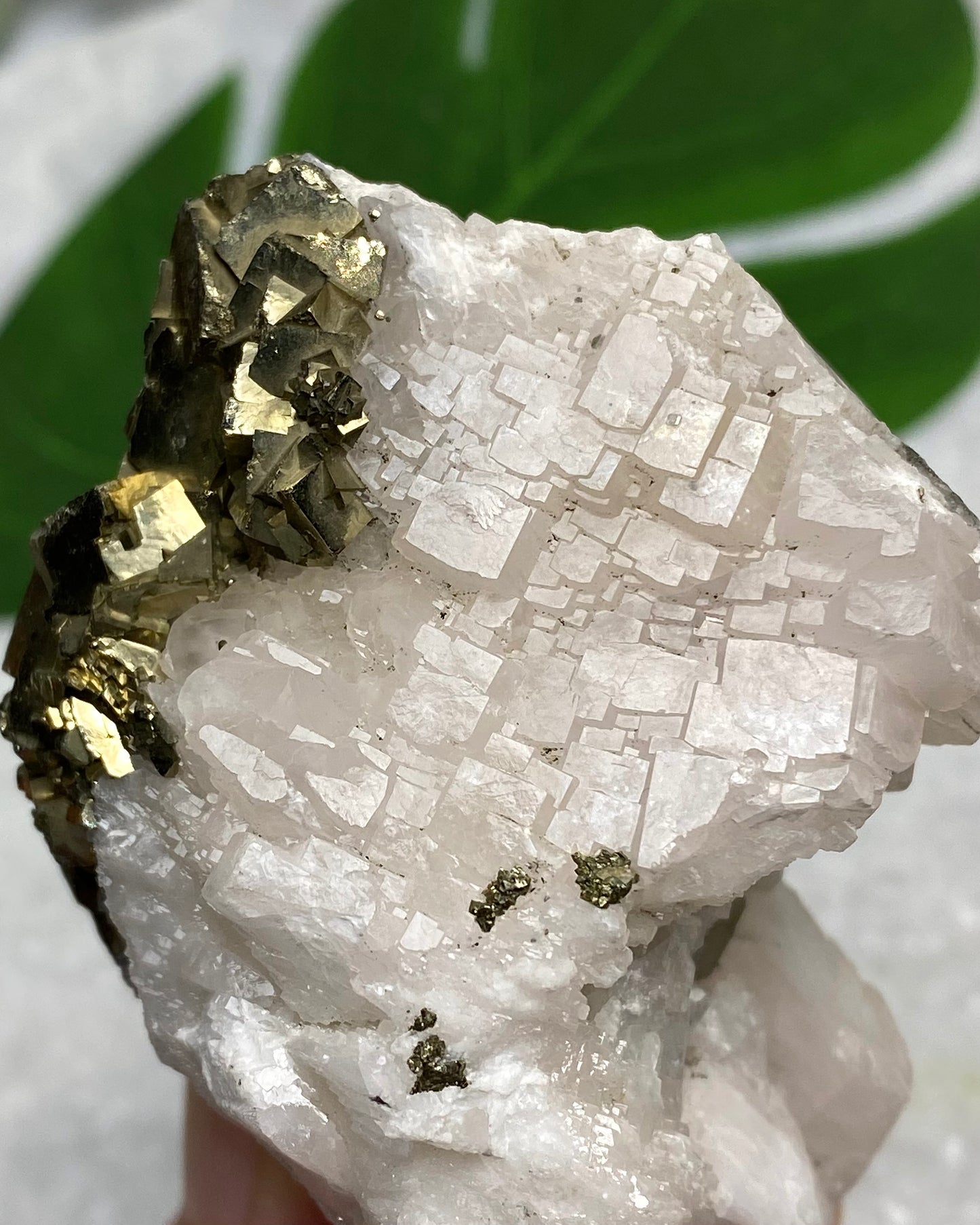 UV Pink Calcite with Pyrite