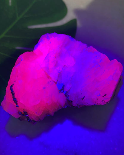 UV Pink Calcite with Pyrite