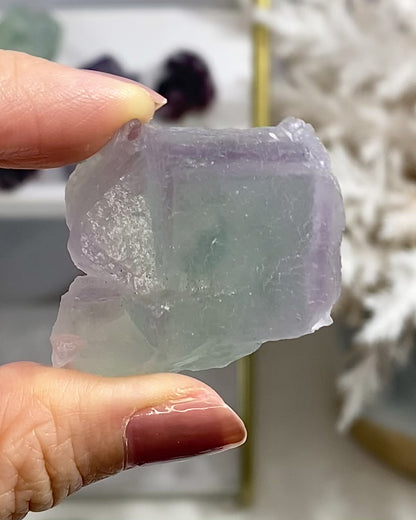 Lavender Purple & Green Cubic Fluorite