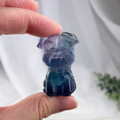 Schnauzer Fluorite Dog Carving