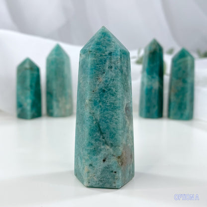 Amazonite Tower with Smoky Quartz