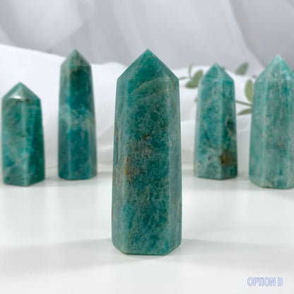 Amazonite Tower with Smoky Quartz