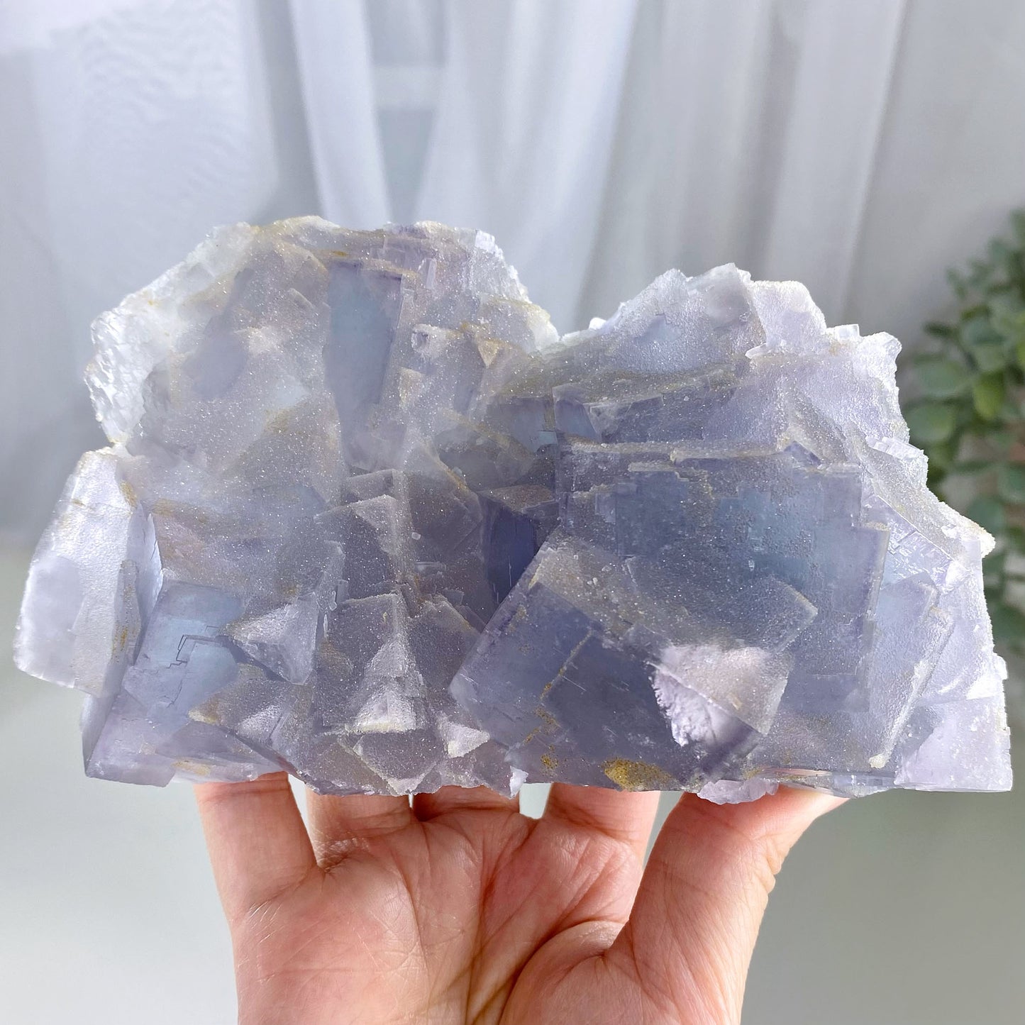 Sparkly Sugarcoated Purple Blue Cubic Fluorite Mineral Specimen