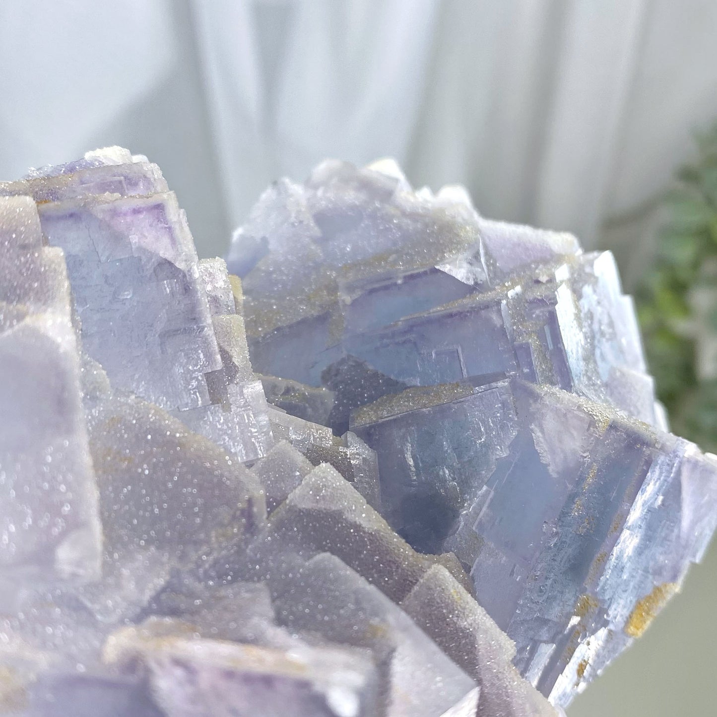 Sparkly Sugarcoated Purple Blue Cubic Fluorite Mineral Specimen