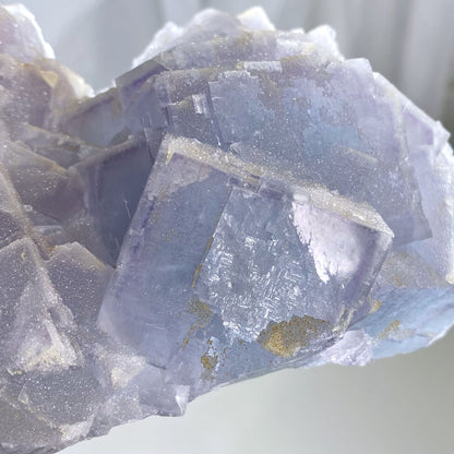 Sparkly Sugarcoated Purple Blue Cubic Fluorite Mineral Specimen