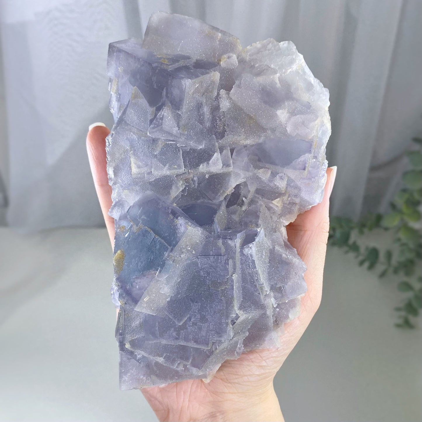 Sparkly Sugarcoated Purple Blue Cubic Fluorite Mineral Specimen