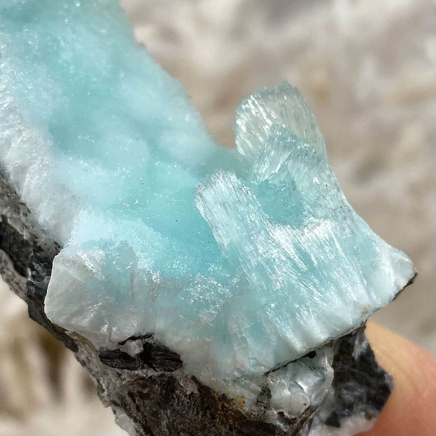 Blue Aragonite Mineral Specimen