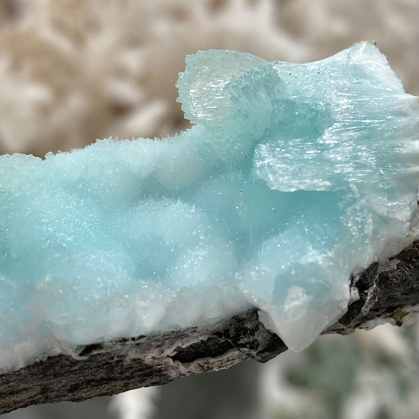 Blue Aragonite Mineral Specimen