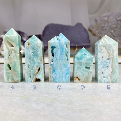 Blue Aragonite Tower (Caribbean Calcite)