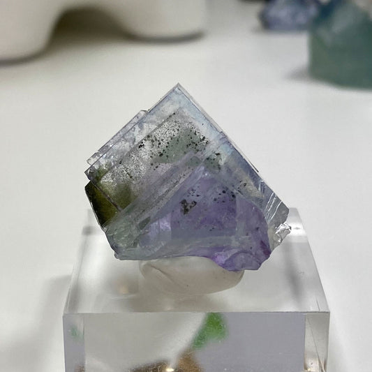 Clear Purple Cubic Fluorite with Chlorite Phantom Yaogangxian Mine