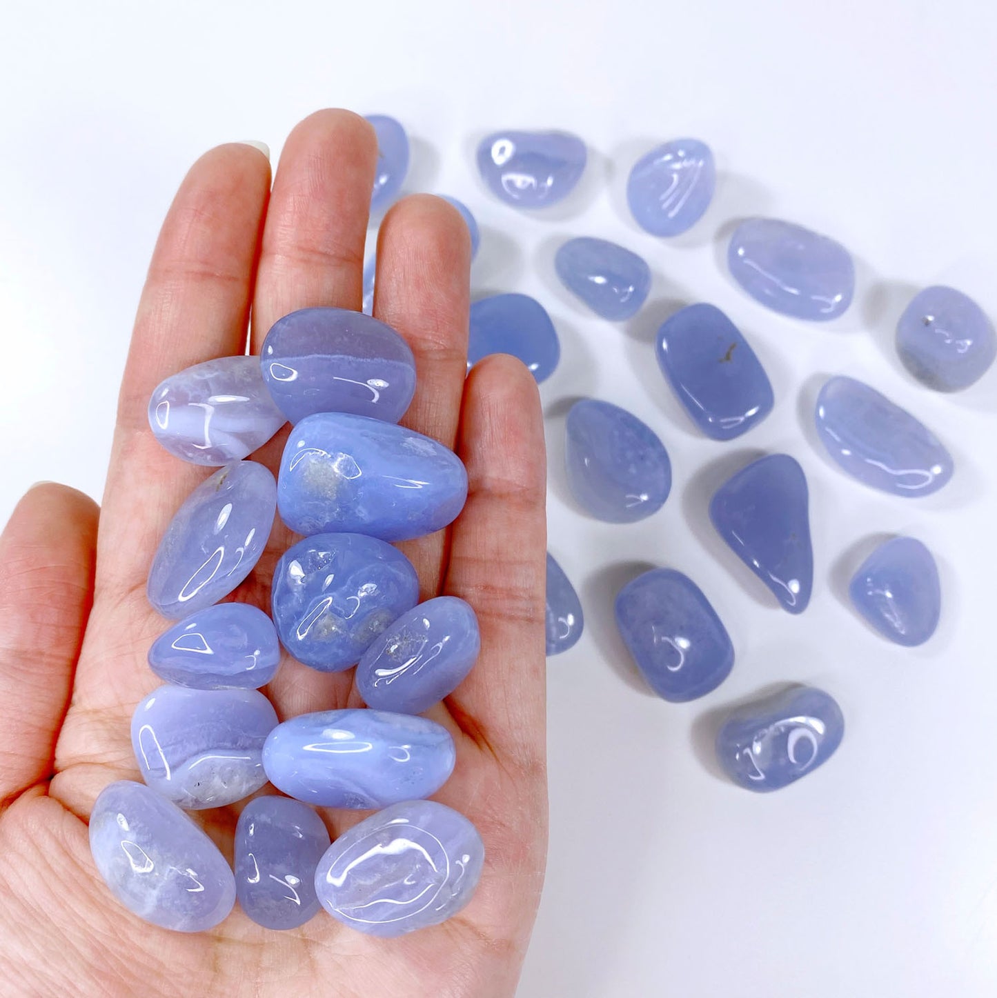 Blue Lace Agate Tumbles (Set of 2)