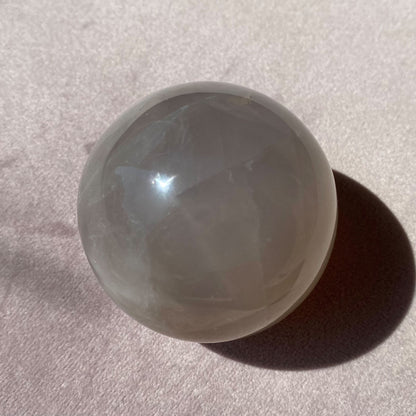 Blue Rose Quartz Sphere with Asterism Star Flash