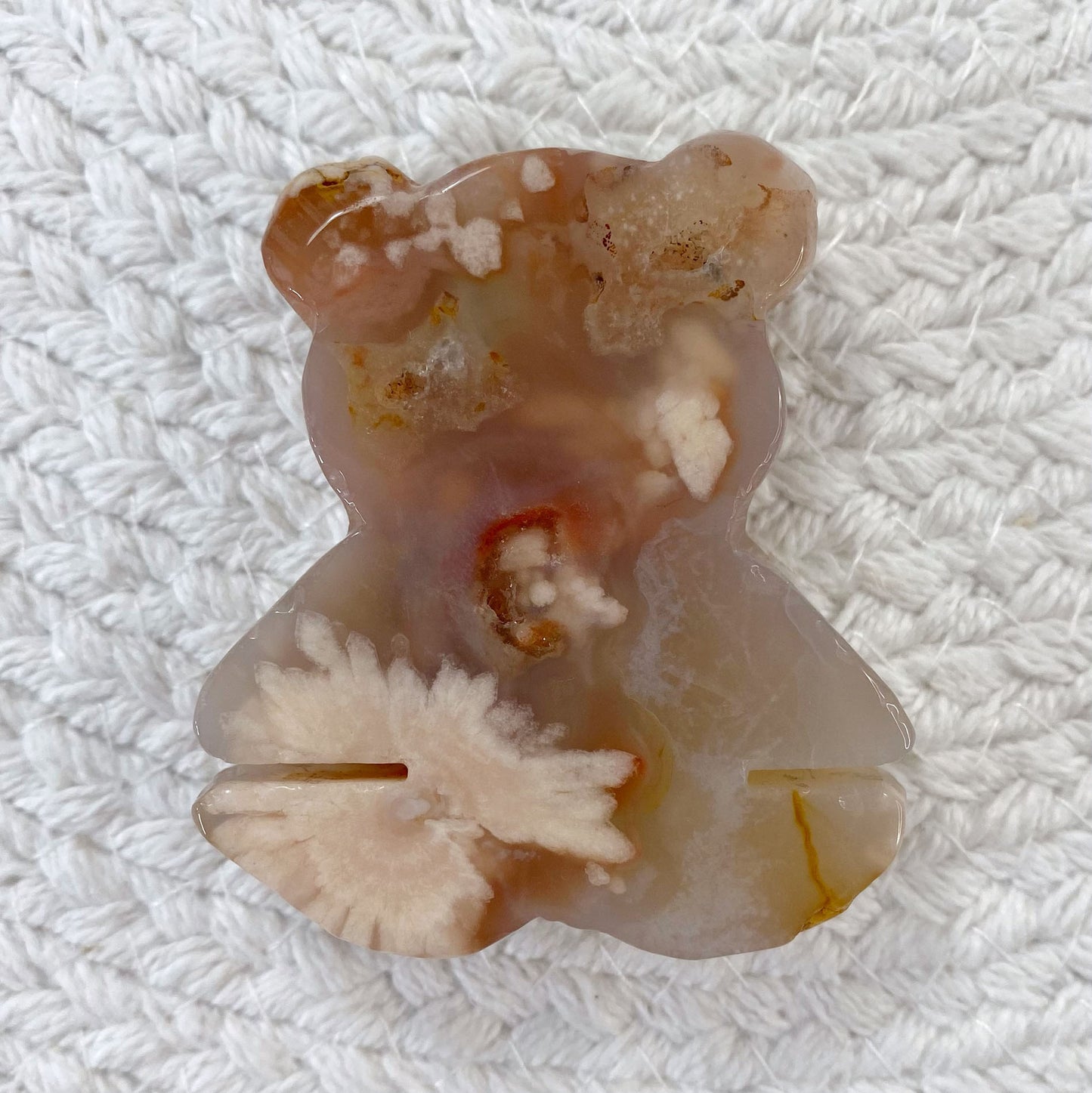 Flower Agate Bear Carving