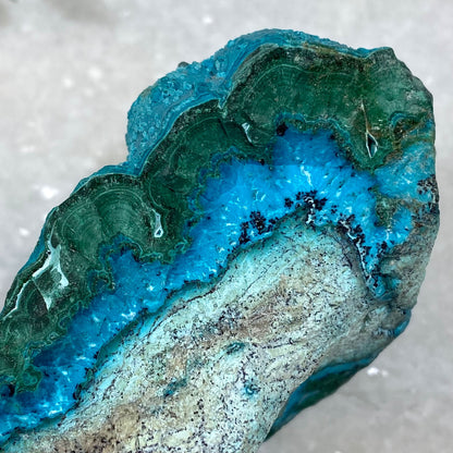 Botryoidal Chrysocolla on Malachite