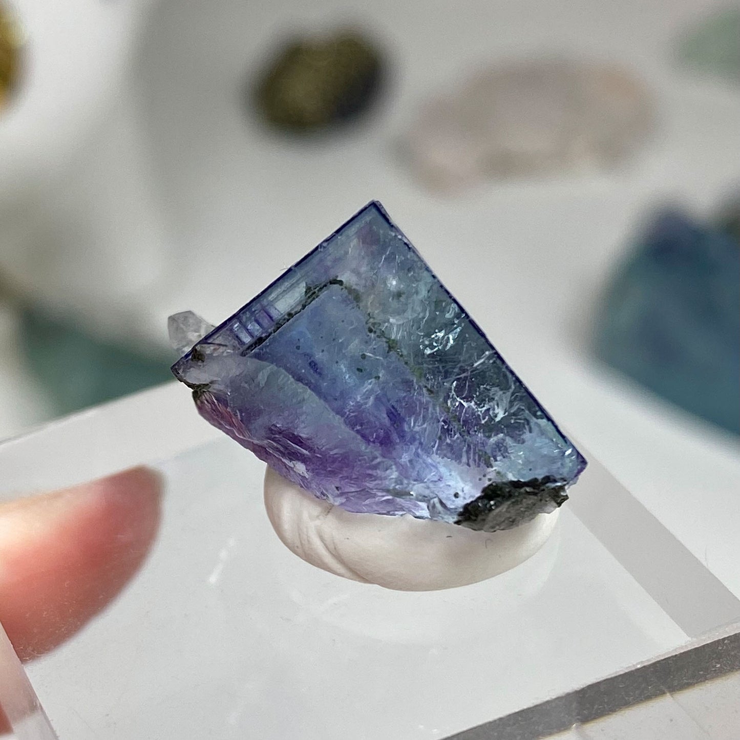 Clear Blue Purple Cubic Fluorite with Chlorite Yaogangxian Mine