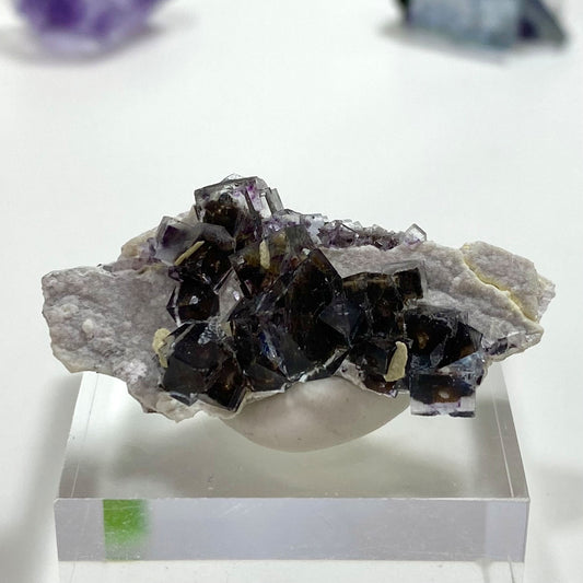 Clear & Dark Purple Cubic Fluorite Cluster Yaogangxian Mine