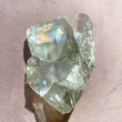 Light Green Cubic Fluorite Specimen with Tons of Rainbows