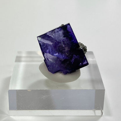 Dark Purple Cubic Fluorite with Rainbow Flash Yaogangxian Mine