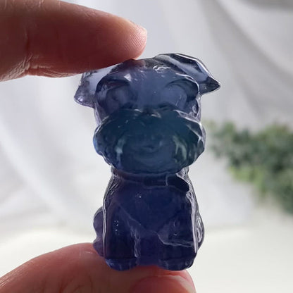 Schnauzer Fluorite Dog Carving