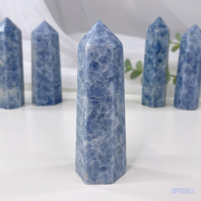 Vibrant Blue Calcite Tower