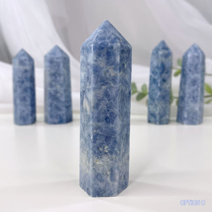 Vibrant Blue Calcite Tower