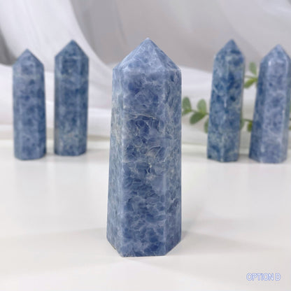 Vibrant Blue Calcite Tower