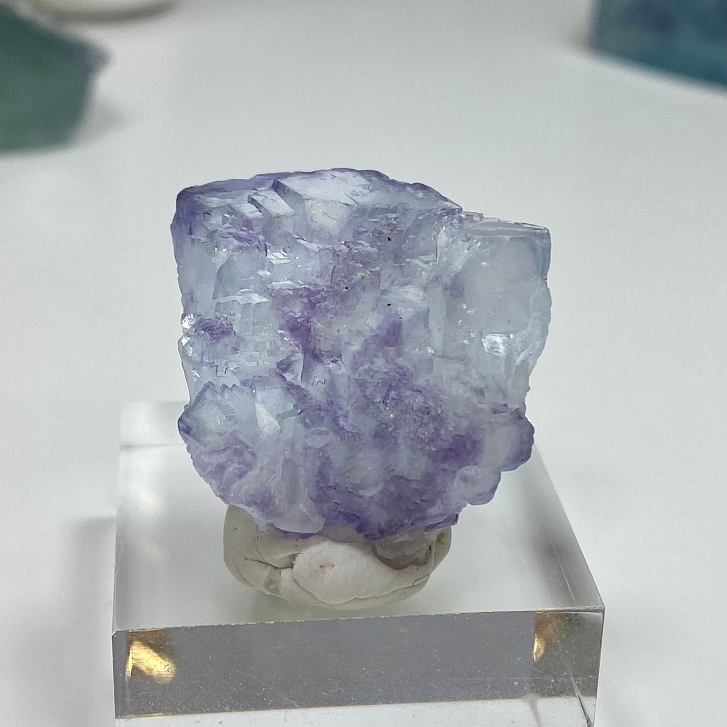 Baby Blue & Purple Step Cubic Fluorite Yaogangxian Mine