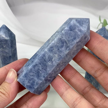 Vibrant Blue Calcite Tower