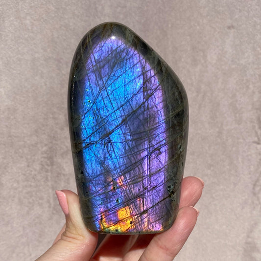 Electric Blue Purple Orange Flash Labradorite Freeform